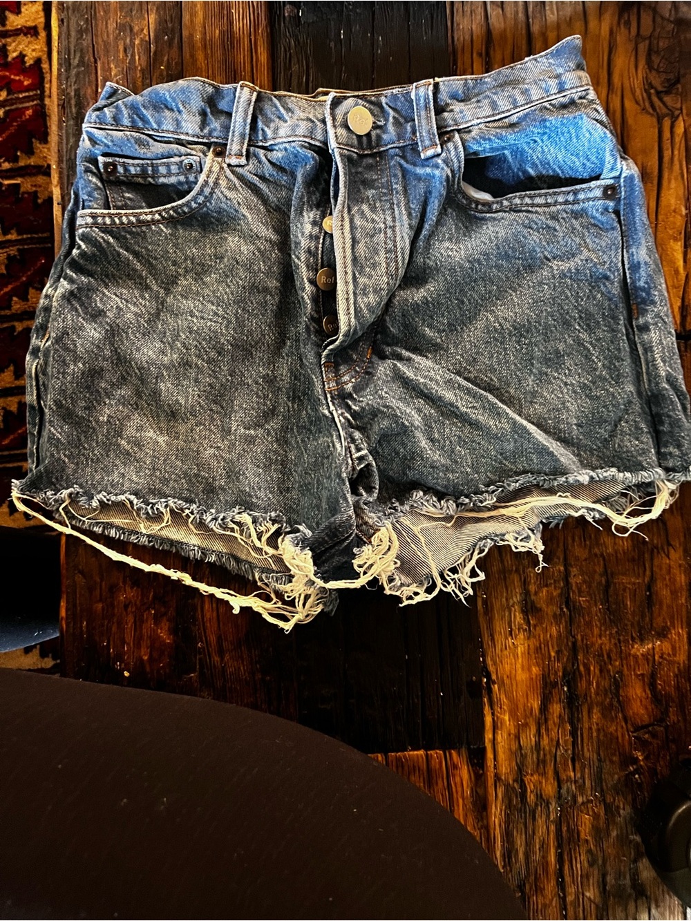 Reformation Distressed Cutoff Denim Shorts - Blue